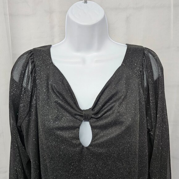 Unbranded Blouse Goth Whimsigoth Fairy Gray Glitter Sheer XL - Picture 2 of 10